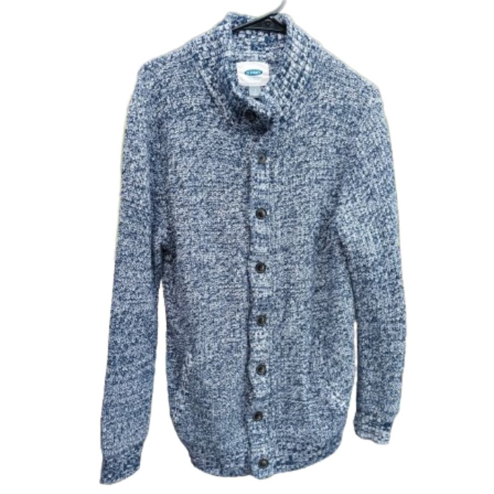 Old Navy Shawl Neck Collar Blue Sweater